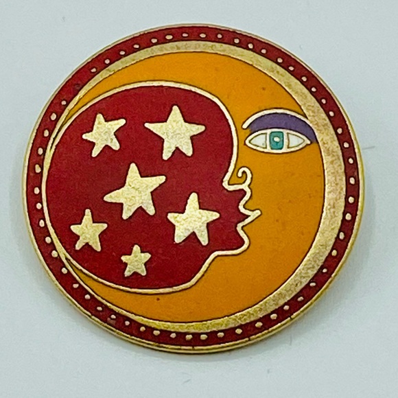 Laurel Burch “Sister Wind Brother Moon” Brooch Vintage - Picture 5 of 5